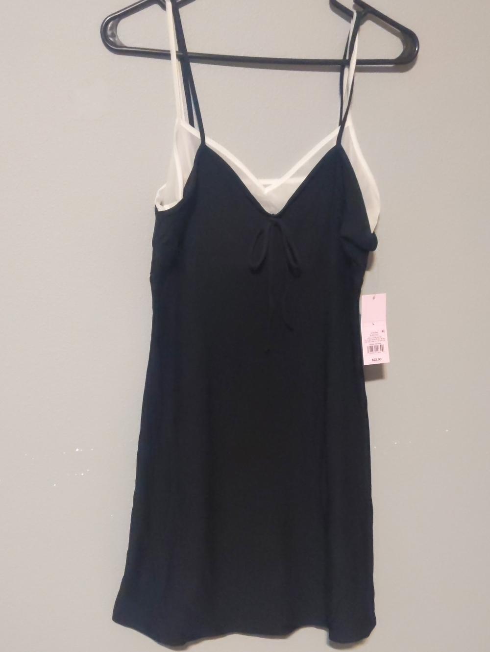 Target Black Slip Dress with White Contrast Trim